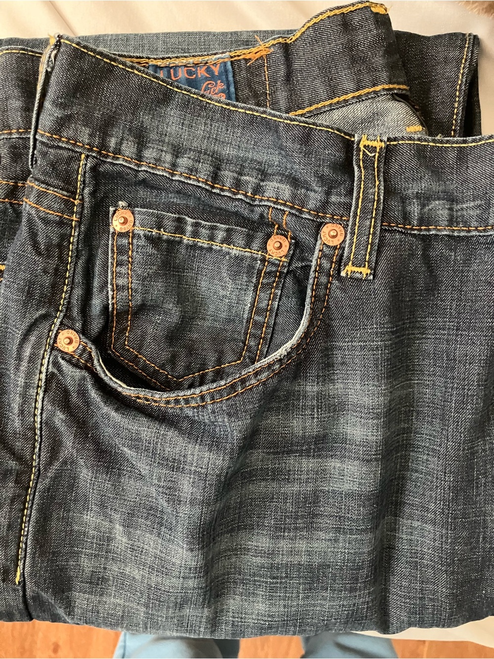 Lucky Brand Men's Bootcut Jeans in Dark Indigo Wash